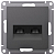 Розетка компьютерная 2-м AtlasDesign RJ45+RJ45 кат.5E механизм базальт SE ATN001485