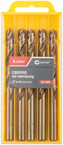 Сверло по металлу ЭКСПЕРТ/EXPERT 9х125мм (уп.5шт) Cutop 53-491 фото 3