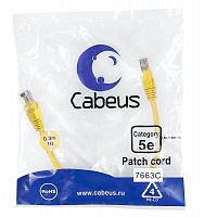 Патч-корд U/UTP кат.5E PC-UTP-RJ45-Cat.5e-0.3m-YL-LSZH 2хRJ45/8p8c неэкранир. LSZH 0.3м желт. Cabeus 9495c