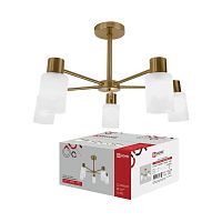 Люстра CLASSIC KINLI-СN-5E27WH-LT 5хE27 IP40 под лампу матов. плафон латунь IN HOME 4690612068572