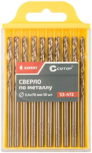 Сверло по металлу ЭКСПЕРТ/EXPERT 3.4х70мм (уп.10шт) Cutop 53-472 фото 3