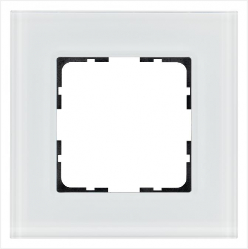 Рамка 1-м G-Glass стекло бел. White Glass Jasmart G1001GW