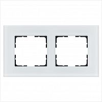 Рамка 2-м G-Glass стекло бел. White Glass Jasmart G1002GW