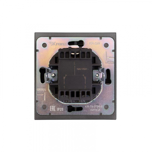 Выключатель 2-кл. СП STRONG MIELE 10А графит Kranz KR-78-0706-6 фото 3