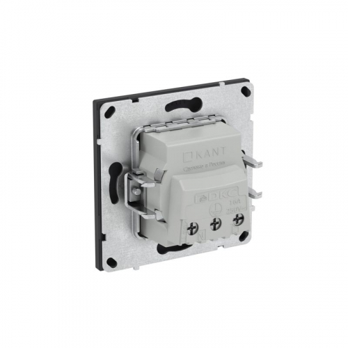 Розетка силовая KANT 2P+E без шторки черн. уголь DKC 7012033 фото 5
