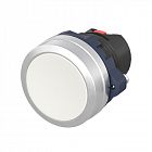 Кнопка плоская без фиксации алюм. кольцо бел. DKC M22P-FMWA