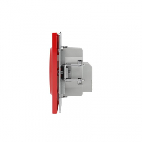 Розетка силовая KANT 2P+E без шторки красн. сатин DKC 7001033 фото 4
