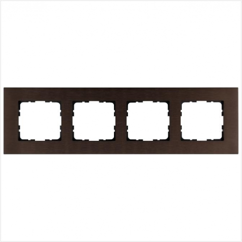 Рамка 4-м G-Metal метал. алюм. корич. Brown Jasmart G1004AZ