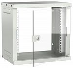 Шкаф настенный 9U 550х350мм дверь стеклян. сер. GENERICA LWE3-09U53-GF-G