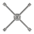 Ключ-крест баллонный 17х19х21х22мм усиленный толщина 16мм Rexant 12-5883