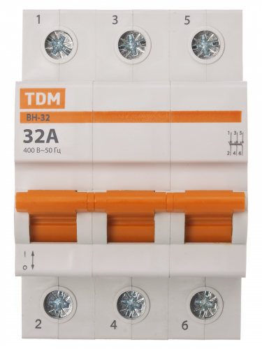Выключатель нагрузки (мини-рубильник) ВН-32 3P 32A Home Use TDM фото 3