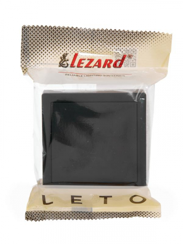 Выключатель проходной 1-кл. ОП LETO черн. бархат LEZARD 752-4200-105 фото 2