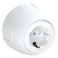 Розетка Rotondo с заземл. защ. шторки винтов. контакты бел. OneKeyElectro 7700876