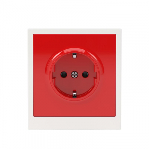 Розетка силовая KANT 2P+E без шторки красн. сатин DKC 7001033 фото 6