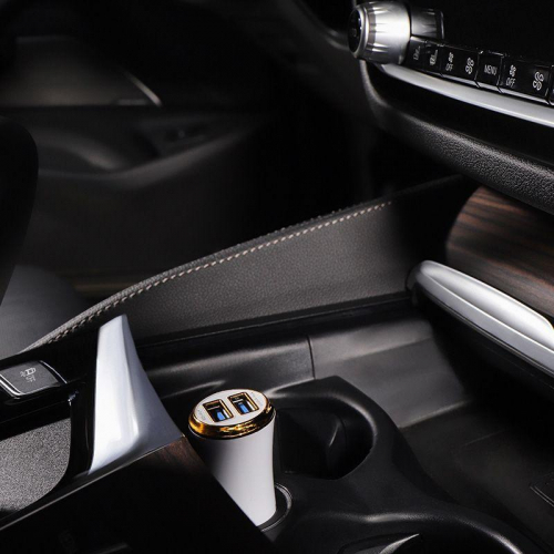 Автозарядка в прикуриватель 2хUSB с индикацией (АЗУ) 1000+2100мА бел. Rexant 18-1938 фото 3