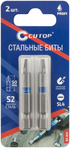 Набор стальных бит ПРОФИ/Profi SL4 50мм (уп.2шт) Cutop 83-641 фото 3