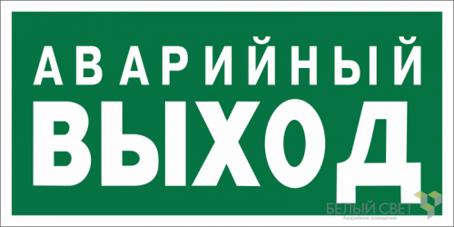 Знак безопасности BL-3517.E23 "Аварийный выход" Белый свет a12975