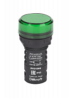 Лампа коммутационная ADDS ЛК-22 d22 220В AC/DC IP55 LED зел. DEKraft 25151DEK