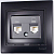Розетка компьютерная 2-м Mira RJ45 со вставкой черн. бархат LEZARD 701-4242-141