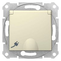 Розетка 1-м СП Sedna 16А IP20 с заземл. быстрозажим. контакты защ. шторки с крышкой механизм беж. SchE SDN3100447