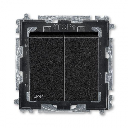 Выключатель 2-кл. Levit IP44 антрацит/дым. черн. ABB 2CHH595940A4063