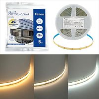 Лента светодиодная LS534 624SMD(2110)/ 14Вт/м 24В 5000х10х1.8мм 2700К-6500К (уп.5м) FERON 51976