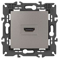 Розетка 1-м СП Elegance 14-3114-16 HDMI титан Эра Б0065778