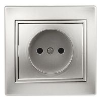 Розетка 1-м СП Plano 1-201-03 16А IP20 250В 2P алюм. Intro Б0053863