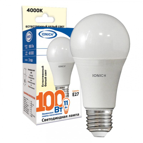 Лампа светодиодная ILED-SMD2835-A60-11-990-220-4-E27 IONICH 1562