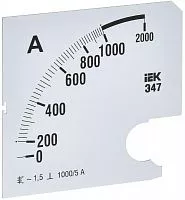 Шкала сменная для амперметра Э47 1000/5А-1.5 96х96мм IEK IPA20D-SC-1000