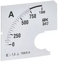 Шкала сменная для амперметра Э47 750/5А-1.5 72х72мм IEK IPA10D-SC-0750
