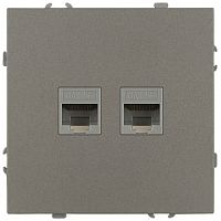 Розетка информационная 2-м СП Galaxy RJ45 16А IP20 250В титан Эра Б0070768