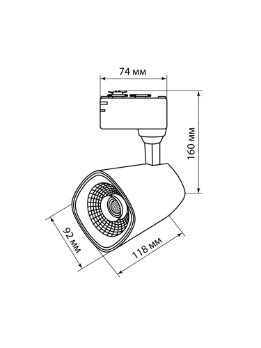 Светильник трековый однофазный LED TRL-02-045-NW 45 Вт, 24°, 4000 К, 90 Ra, белый, TDM фото 7