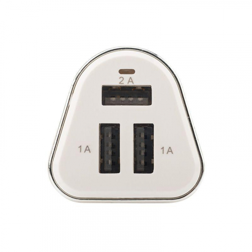 Автозарядка в прикуриватель 3хUSB (АЗУ) 2х1000мА 2100мА бел. Rexant 18-1949