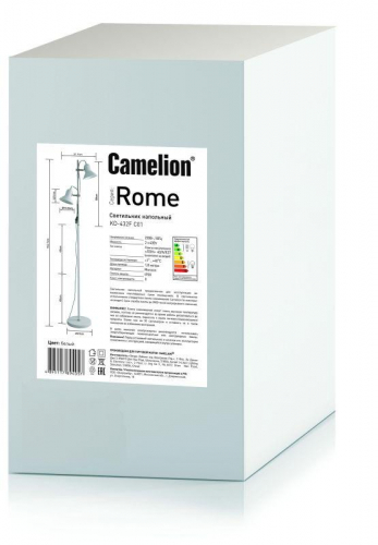Светильник напольный KD-432F C01 Rome 2х E27 40Вт 230В бел. Camelion 14552 фото 4