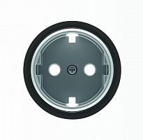 Накладка 1-м СП Sky Moon 16А IP20 кольцо для розетки Schuko с плоск. поверхностью черн. стекло ABB 2CLA868890A1501