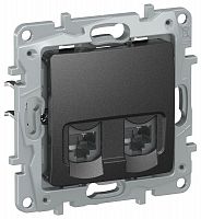 Розетка комп. 2-я RJ45 кат.5Е UTP антрацит IEKETIKA IEK 6726551