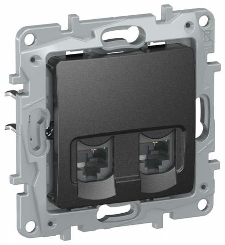 Розетка комп. 2-я RJ45 кат.5Е UTP антрацит IEKETIKA IEK 6726551