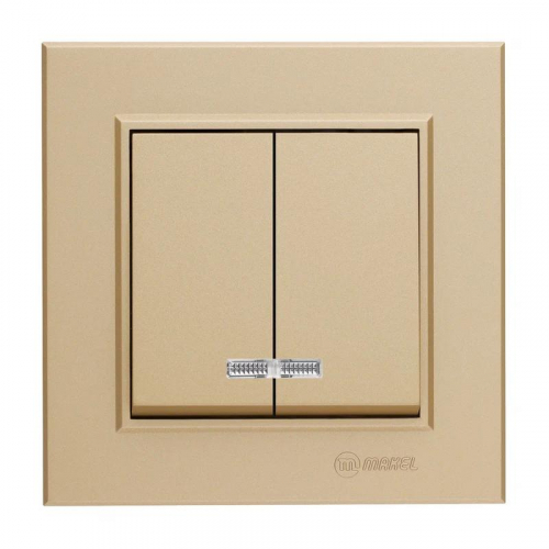 Выключатель 2-кл. СП Karea 10А IP20 зел. Makel 56057003