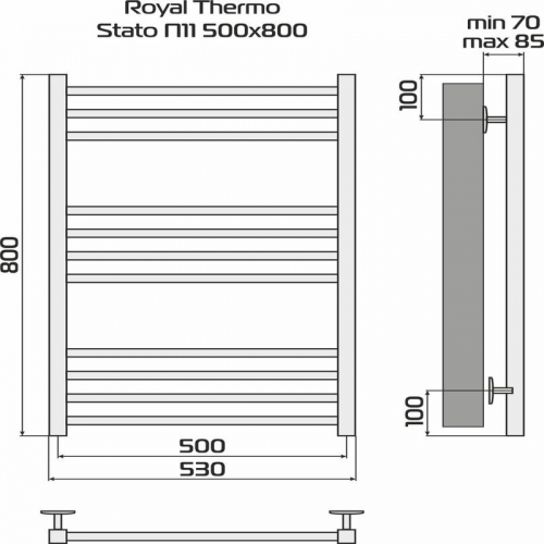 Полотенцесушитель Statо П11 500х800 Royal Thermo НС-1433963 фото 4