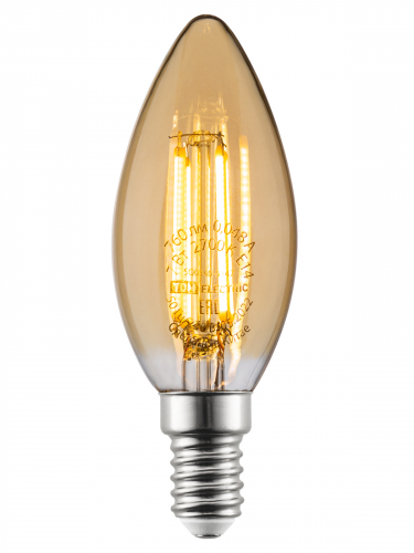 Лампа светодиодная «Винтаж» золотистая FС37, 7 Вт, 230 В, 2700 К, E14 (свеча) TDM фото 2