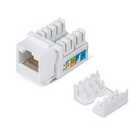 Вставка Keystone Jack RJ45 кат.6 KJ-RJ45-Cat.6-90 заделка тип 110 бел. Cabeus 7129c