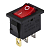 Выключатель клавишный 24В 15А (3с) ON-OFF красн. с подсветкой Mini Rexant 36-2165