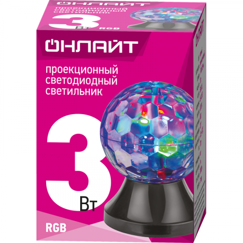 Светильник светодиодный проекционный 61 981 OLF-DISCO02-3-230-RGB-BL ОНЛАЙТ 61981 фото 3