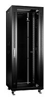 Шкаф монтажный телекоммуникационный напольный SH-05C-37U60/100-BK 19дюйм для распред. и серверн. оборудования 37U 600х1000х1833мм передн. стеклян. и задн. сплошн. метал. двери ручка с замком черн. (RAL 9004) Cabeus 8543c