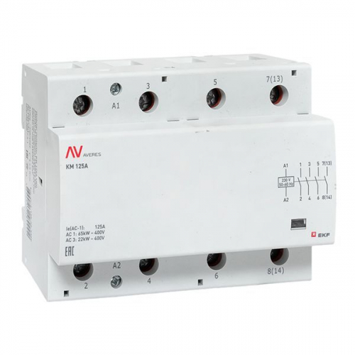 Контактор модульный КМ 125А 4NO 230VAC (6 мод.) AVERES EKF km-av-6-125-40-230V