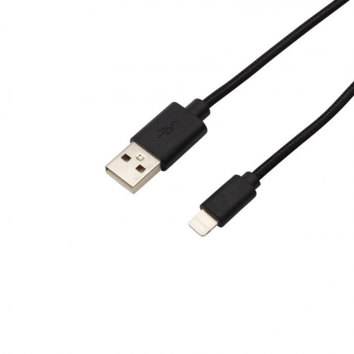 Кабель USB-Lightning 1м черн. нейлоновая оплетка Rexant 18-7055 фото 3