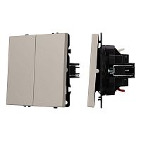 Выключатель проходной 2-кл. ARL NOBE SWT-MKP2-SFPL-CA 10А 250В софт-тач кашемир Arlight 059422(1)