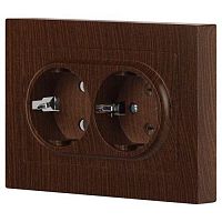 Розетка 2-м СП Accent 6-205-10 16А IP20 250В 2P+E Schuko AL/CU венге Intro Б0063502