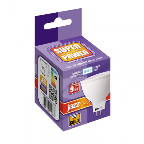 Лампа светодиодная PLED-SP 9Вт JCDR MR16 4000К нейтр. бел. GU5.3 720лм 230В 50Гц JazzWay 5019577 фото 2